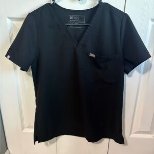 Figs Black Short Sleeve Top